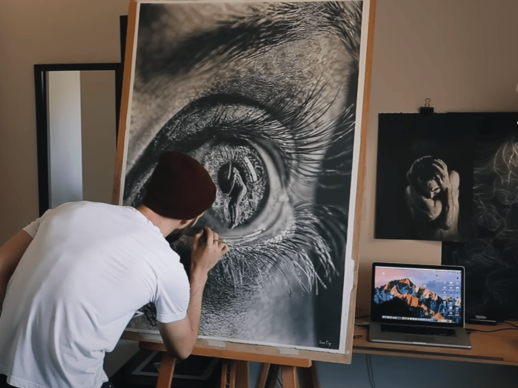 Jono Dry creating his art